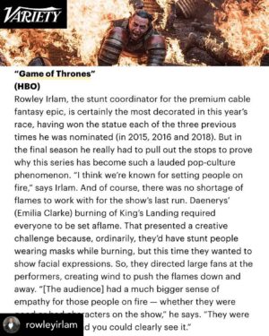 Vladimir "Furdo" Furdik Instagram - Thank you Rowley for being a member of your #stuntsynergy team I look forward to a new cooperation with you and your team @withrepost • @rowleyirlam @variety @thepixelfactor @televisionacad
#emmys

#got #gameofthrones #groundpounder #forthethrone #got8 #finalseason #waittil8 #daenerys #hbo #stunt #stunts #stuntcoordinator #stuntman #stuntwoman #stunt-performer #legends #doyourownstunts #bts #behindthescenes #behindthestunts  #emmys #emmy #fyc @televisionacad #nominee gameofthrones #hbo #stunt #stunts #gag #action #stuntcoordinator #stuntman #europe #southamerica #stuntperformer #legend #doyourownstunts #bts #behindthescenes