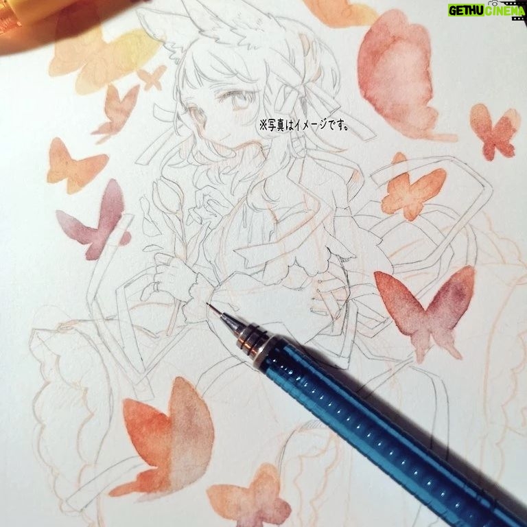 Wakana - 130 Likes - この前の子と連作です🦋
#wip
#watercolor