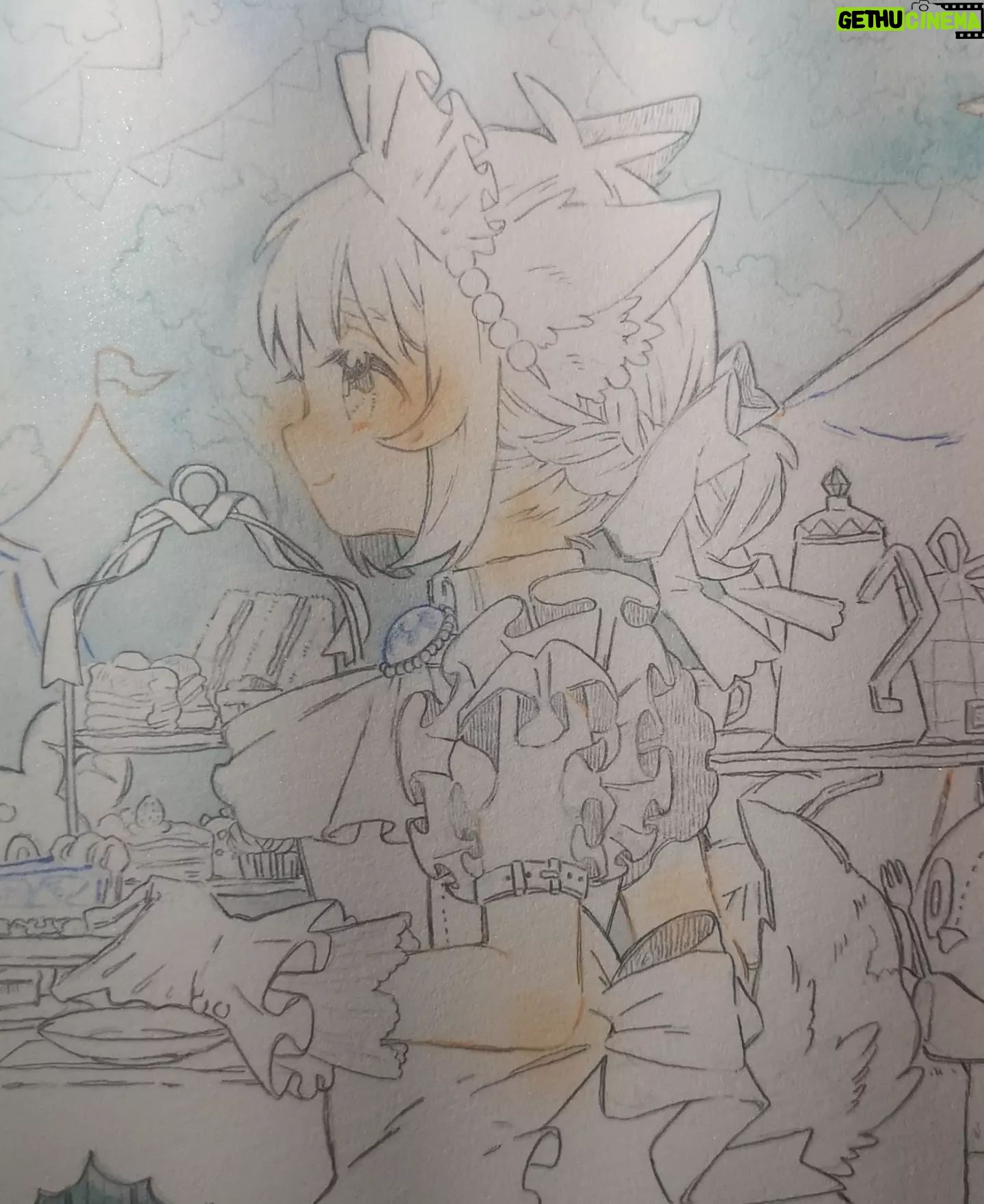 Wakana - 155 Likes - あお🔹🔷
#wip #watercolor
#illustration #ガチ制作会