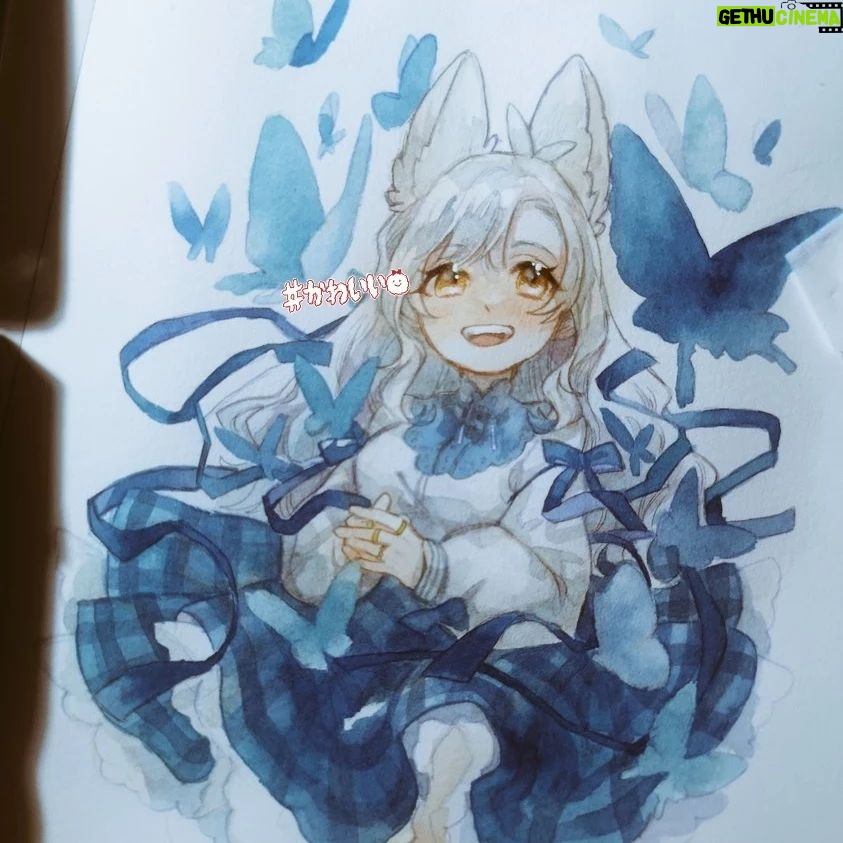 Wakana - 144 Likes - 青いフレアスカート
#watercolor
#illustration