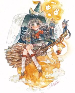 Wakana Instagram - 帰ったらかぼちゃと木の実のパイにしましょう🎃
#halloween #ハロウィンイラスト #ハロウィン
#watercolor #illustration