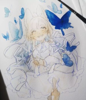 Wakana Instagram - かわいくなあれ
#watercolor 
#illustration #wip
