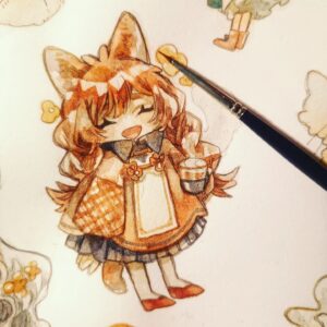 Wakana Instagram - 多分シールになります！
#wip #watercolor