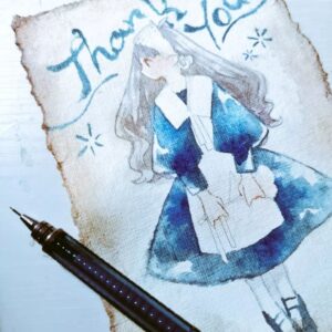 Wakana Instagram - ドローイング楽しくかけた🤗
#drawing #watercolor 
#illustration #イラストレーション