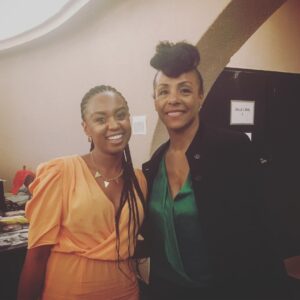 Wanuri Kahiu Instagram - Look who came to the @rafiki_movie film screening in Brussels! @zapmamaofficial ❤️❤️❤️ Dress: @deepa.dosaja  Jewelary: @kipatounbranded