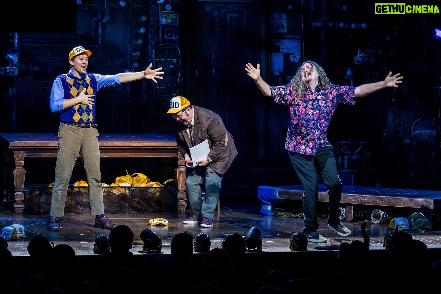 'Weird Al' Yankovic - 28.4K Likes - Hey, I made my Broadway debut last night!!! Huge thanks to the insanely funny @joshgad and @andrewrannells, who were kind enough to let me eat dreams with them on stage at @gutenbergbway. 📸: @triciambaron