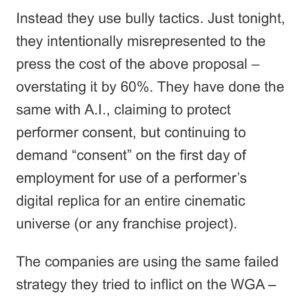 Wendy Braun Instagram - 👉 What the AMPTP forgets is that we have built our careers (for decades) on a foundation of unwavering resilience and not letting disappointment define us, derail us, or defeat us. 🎉🎉🎉 Thankful to the SAG-AFTRA negotiating committee for their rock solid vision and unwavering strength. This. Is. What. It. Takes.💪🎬😍#SagAftraStrong #UnionStrong I have lots of free resources at my Link In Bio @actorinspirit to help you through this time and take care of your mental health.❤️ #CreativeWarriorsUnite  #StayStrong