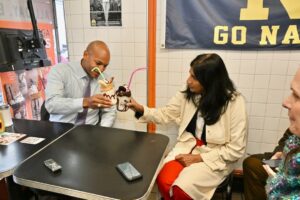 Wes Moore Instagram - Loved joining @ArunaMiller for lunch at Chick and Ruth’s and meeting some of my new neighbors in Annapolis! Couldn’t leave without getting some milkshakes, too. 

Thank you for welcoming us! Can’t wait to be back.