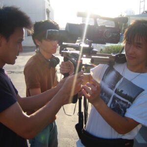 Wesley Chan Instagram - Story time.. Since the Cannes Film Fest just wrapped up, lemme take y’all to 2008 when @thewesleychan & I went to Cannes for the first time, why, and how it connects to today…

I was 23 and it was my first time going to Europe ever. We were a year out of college and @wongfupro was trying to make a movie. I talk about this experience a lot because it was my first taste of trying to make a “Hollywood movie” the traditional way. In 2008, no one cared that we had an emerging online audience, and warned us of casting Asians as leads. We were told to recast in order to pitch/sell a movie. We were told to go to the Cannes film fest to attract buyers and rub elbows with studio ppl. I always say that it was the ickiest I ever felt. (Although my future @bopomofocafe cofounder @ewangus did his best to help organize a productive and fun trip, complete with shots on the beach and flying @fareastmovement out to perform at fancy parties) 

The trip was eye opening and a huge learning experience. The whole process actually made me realize at the time that I didn’t wanna bend to Hollywood’s narrow minded standards and instead WF doubled down on building our YouTube community.

Btw the movie never got made. We shot a spec trailer and in it, there was this helmet Wes’ brother @chosetec made. It’s always been in out office and most recently it made a cameo appearance, 15 yrs after its first use, in our recent sketch on @ryanbergara’s head. In case you were wondering where that thing came from. Bio link to watch the new vid!

Thx for reading this far. With WF’s 20 yr anniversary coming up, should I share more throwback history??