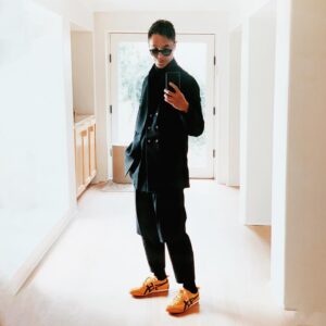 Wesley Chan Instagram - *aZn aMeRiCAn* — let’s just pretend my swimming pool damaged hair was an intentional callback and celebration of the classic golden frosted tips that so many AzN dudes had in high school…yeah totally intentional 🤓

Shout out to the San Francisco based, Asian owned and designed @sequence_studio for suiting me up for the inaugural @goldhouseco gala. Paired with yellow @onitsukatigerofficial kicks in honor of the one and only Bruce!

Special thanks @bt4d @kevinpeterhe ⚡️⚡️⚡️