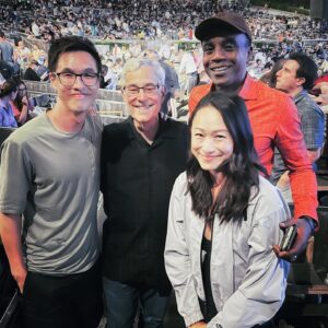 Wesley Chan Instagram - ⚡️BACK TO THE FANBOY⚡️

Back to the Future is an okay movie I guess if you like that sorta thing and it was kinda neat seeing it with a live orchestra playing the movie score and stuff 💀💀💀

We sat right behind Bob Gale— the creator of the BTTF trilogy and Mayor Goldie Wilson himself, played by actor Donald Fullilove— for the entire movie!

Met the one and only Alan Silvestri during intermission, who composed all the music for BTTF and so so so many iconic films!

If you can’t tell from my cheesin’ and fanboy containment, the  entire night made smol and grown Wes excited beyond belief. An unforgettable experience with my dearest friends. Thank you so much @ewangus @porterduong @kihonglee @hayochoi @danakadan