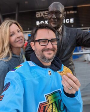 Wil Wheaton Instagram - Hockey date and tacos with my favorite human. #GOKINGSGO #pridenight🌈
