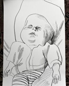 Wilfrid Wood Instagram - Goo goo morning drawing baby Milo