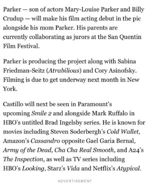 William Atticus Parker Instagram - so excited to work with one of my favorite working actors. can’t wait to show this to y’all. get ready for a wild ride.🦎