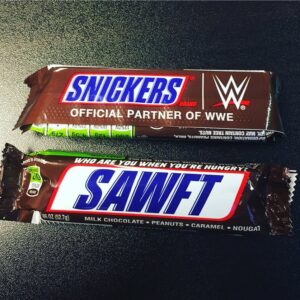 William Morrissey Instagram - Next time you're hungry and feeling #SAWFT, make sure you #EatASnickers. #Snickers #WrestleMania @wwe. Enzo and I will make sure we have one of these SAWFT Snickers before we step out the curtain on Sunday night. Keep a look out at your nearest convenience store if you want one of these. #HowYouDoin