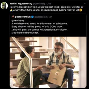 Yamini Yagnamurthy Instagram - It was the best day, bestest motivation I could ever get in life, when I received a recognition from you sir @pcsreeram.isc 🙏🏽 Thank you so much for taking me in your team in 2017, trusting and encouraging all of us! I feel very grateful everyday to have worked with you sir 😊🙏🏽