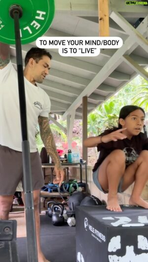 Yancy Medeiros Instagram - Not trying to teach the kids. Only attempting to provide the conditions in which we both can learn. #ym #thekid #hele #move #life @helefitnesshq