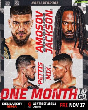 Yaroslav Amosov Instagram - 𝗖𝗛𝗜 𝗧𝗢𝗪𝗡 𝗦𝗧𝗔𝗡𝗗 𝗨𝗣 👊

Just one month to go until our epic two-title fight card takes over the @wintrustarena 𝙥𝙡𝙪𝙨 the next #BellatorLWGP finalist is decided. Which fight are you hyped for? 🤔

#Bellator301 | Fri, Nov 17 | @shosports