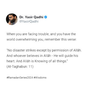 Yasir Qadhi Instagram - Your heart shall find tranquillity if you remember this verse in any difficult situation! 

Ramadan Series 2024 - Link in Bio!

- Posted By Admin

#YasirQadhi #Ramadan #Peace