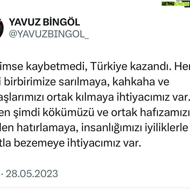 Yavuz Bingöl - 14.1K Likes - Hiç kimse kaybetmedi. Türkiye kazandı 🇹🇷❤️