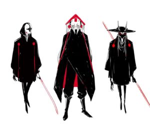 Yingjue Linda Chen Instagram - A very early sketch of the Sith master and droids from Star Wars Visions 2: Sith! I love where they ended up and director @rodrigoblaas had a really clear vision for the entire short! Credit @elguiristudios AD: @carlos_salgado_art and DP: @jonatancatalan #starwars #starwarsvisions