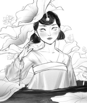 Yingjue Linda Chen Instagram - In a field of lotus #drawing #artistsoninstagram #animationart #girlsinanimation #sketch