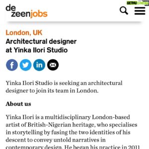 Yinka Ilori Instagram - Looking for an exciting and super talented architectural designer to join the studio 🚀🚀 link in bio. Send full cvs to job@yinkailori.com - please share