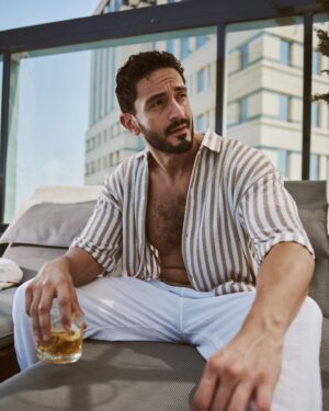 Youssef Othman Instagram - Had the pleasure to be soaked in the sun sipping on some fine cocktails and keeping it real with @whatwomenwantmag ✨ 

“I’d definitely say I am afraid of the unknown, of not being able to visualize what will happen tomorrow.” 

Check the whole interview with the link in bio 🔗

Photographer: @photobyamro 
Stylist: @kariemfadl 
Wardrobe: @lelu_storee 
@gazellefootwear 
Venue: @fairmontnilecity
Videography: @mekkyvideocompany 
Hairdresser: Sameh Anwar 
Personal assistant: @omar_elshennawi 
Personal trainer: @mazenhatem24