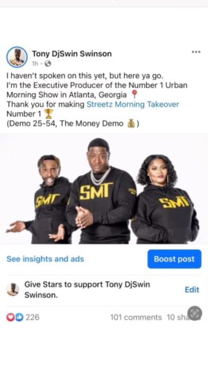 Yung Joc Instagram - Thank you for making @streetzmorningtakeover Yung Joc & The Streetz Takeover #1 Atlanta and surrounding areas.... Thank you @mzshyneka for your incomparable mouthpiece and knowledge ...... thank you @shawtythecomedian for pushing me to be better and keeping us laughing.....@djswin_mds for your dedication bro 😎 Thank you @theebonniebanks for researching the facutals......thank you @beasythedj for keeping bosses connected...... Thank you @usofsolo for your resilience and support.... thank you @jerrysmokinb for your knowledge and and ground support... thank you @stevehatl for believing in me and our team when everyone was taking shots at us.....