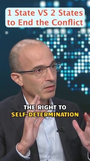Yuval Harari Instagram - If you recognize that both Palestinians and Israelis have the right to self-determination, then the only realistic path to resolving the painful conflict in the region is a 'two-state solution'.
Watch the recent @CNN interview with @camanpour via the link in bio.
#war #peace