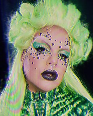 Yvonne MacInnis Instagram - I’ve been wig styling a bit more these days.. getting closer to my final form👽

Makeup Details: 

🧚🏼 @patmcgrathreal foundation 
🧚🏼 @kevynaucoin contour & Highlight palette
🧚🏼 @yslbeauty concealer 
🧚🏼 @kevynaucoin loose setting powder
🧚🏼 @kimchichicbeauty white concealer
🧚🏼 @anastasiabeverlyhills X @alyssaedwards_1 eyeshadow palette 
🧚🏼 @thecreativemakeup duochrome color shifting pigment
🧚🏼 @nyxcosmetics matte liquid liner
🧚🏼 @itcosmetics mascara 
🧚🏼 @thecreativemakeup 12 cream color palette 
🧚🏼 @thecreativemakeup 12 cream color palette & Neon Paint   line kit in UV GREEN
🧚🏼 @francisstarcosmetics brushes 
🧚🏼 @danessa_myricks color fix   twin flames liquid eyeshadow 
🧚🏼 @cozzettebeauty foil shadows 
Body suit @candy_catz_wear 💚👽⚡️

#makeupartist #stylist #creative #drag #wigs #wigstyling #neonmakeup #uvmakeup