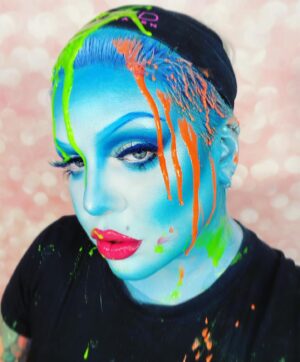 Yvonne MacInnis Instagram - 🔫orever playing in rainbows🌈

Swipe right for the details on my homework challenge from today’s episode of @paintedwithraven on @wowpresentsplus / @worldofwonder 

#paintedwithraven #makeup #creativemakeup #creativemakeupartist #makeuplook #colorcontouring #contouring #bluemakeup #blueface