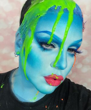 Yvonne MacInnis Instagram - 🔫orever playing in rainbows🌈

Swipe right for the details on my homework challenge from today’s episode of @paintedwithraven on @wowpresentsplus / @worldofwonder 

#paintedwithraven #makeup #creativemakeup #creativemakeupartist #makeuplook #colorcontouring #contouring #bluemakeup #blueface