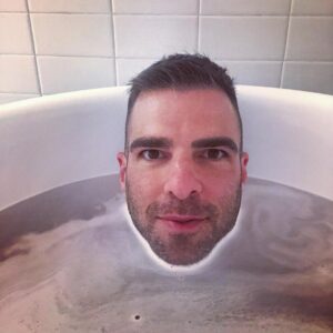 Zachary Quinto Instagram - keeping my head above water for this thirteen hour flight...