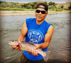 Zahn McClarnon Instagram - Great weekend fly fishing on the Arkansas River in Colorado. Caught some quality rainbows. If you ever need a guide @connellogrady is the best. #catchandrelease