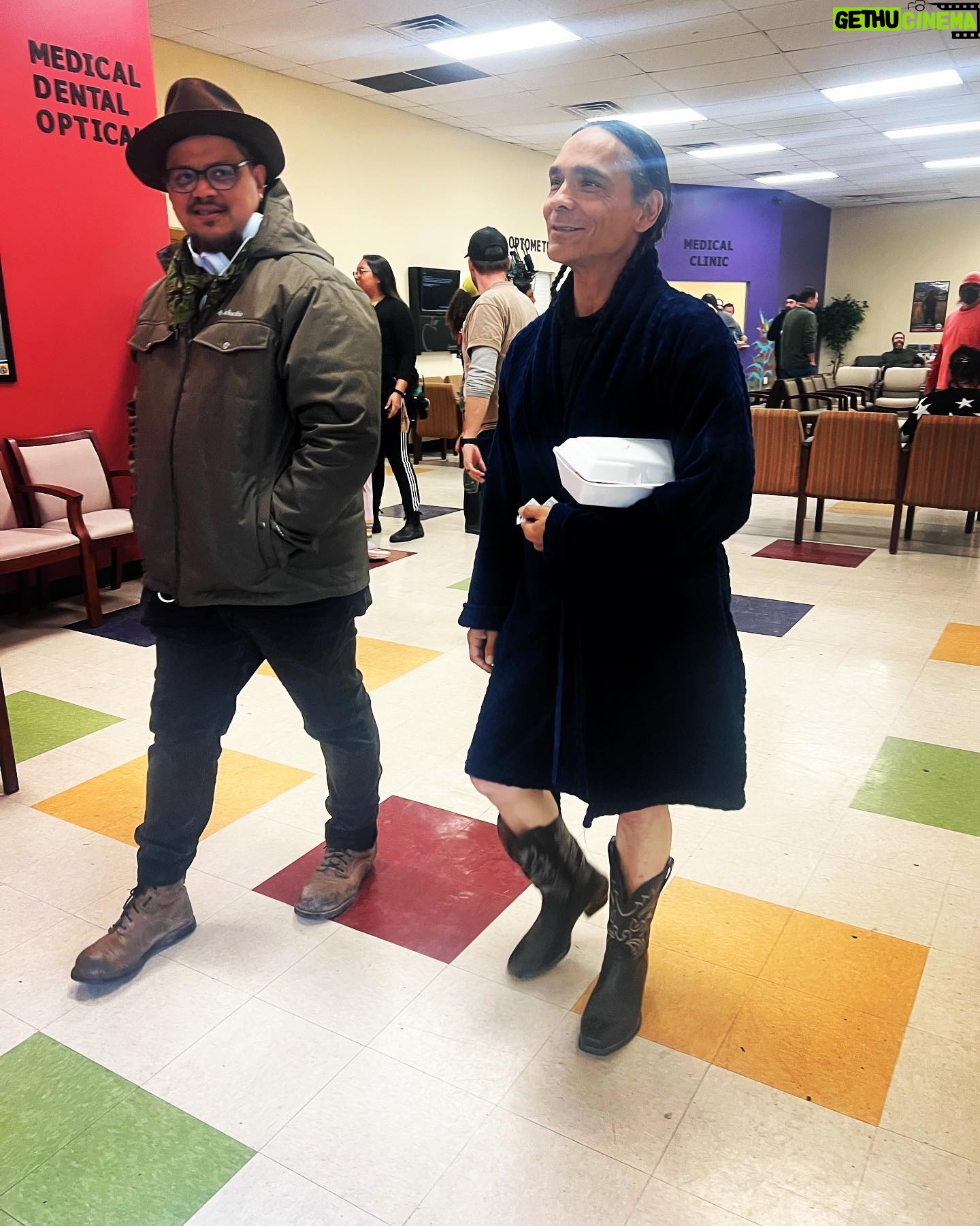 Zahn McClarnon - 18.9K Likes - Nephew picked me up and got me some take out after my IHS proctologist exam š thank you @sterlinharjo and @taikawaititi for 3 seasons of the wonderful @rezdogsfx #big