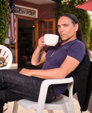 Zahn McClarnon Instagram - Supporting the local community Thank you @tolucalakemagazine #jennaanderson for having me. Thank you @danielwithcamera for the photos and @priscillascoffee for the awesome double espresso. Also article at TolucaLake.com