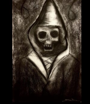 Zak Bagans Instagram - Over 10 years ago I was going through the worst spirit attachment I’ve ever had. I was living in a house and built a dungeon underneath it in the basement and collected pieces of haunted locations I investigated and kept them in there. (Rocks, bricks, keys, tiles, books, clothing, etc) Then, I was at a location in Virginia City, NV and a person who owned a very haunted bldg there gave me a human skull and a vintage old Halloween prop with another human skull and said it was cursed. As soon as I put these things in my house is when it all began:  I got pulled out of my bed, Ex-girlfriends had experiences with an unseen force that would pull their purses from them playing a tug-a-war in mid air causing them to start gurgling/crying, this entity would throw their stuff all over the floor when we were sleeping to where I thought people broke inside (it was that loud), it would push us down the stairs, wake me up by whispering in my ear, open my bedroom door while sleeping, it would intelligently speak to me (Necrofusion recordings) and it got so bad I had to move into a guest bedroom and turn it into a religious shrine of protection. These are charcoal sketches I made at the time at what I envisioned when I was being affected and saw when I slept. The cloaked figure w no right hand was the predominant one. While the experiences and occurrences were terrifying I also found them absolutely incredible which caused me to start doing EVP and ITC in my hoise which made it worse. At times I enjoyed what I felt, but knew I was being inflicted with ill intent. This was bad for physical health. I dont keep things like this at home anymore where I sleep… they are all kept at the Haunted Museum including these cursed skulls.  This is what truly fascinated me about haunted/cursed items and started my desire to collect seriously yet cautiously.