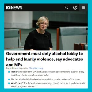 Zali Stegall Instagram - Restricting access to alcohol deliveries & other measures would help curb alcohol-fuelled violence, yet lobby group influence has slowed down regulatory changes that could make an immediate difference to women’s safety & lower incidence of DV.  #auspol
Story 🔗in bio