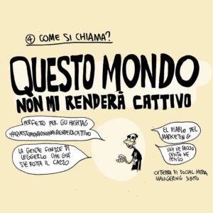 Zerocalcare Instagram - Ciao, qui Zerocalcare (LO SCRIVO PERCHE È UN POST CONDIVISO NO PERCHÉ SO’ SCEMO). Con tutte le accortezze del caso, a un anno da Strappare lungo i bordi, pare che intanto posso dire questo: la nuova serie si chiama “Questo mondo non mi renderà cattivo" e arriva nel 2023.
