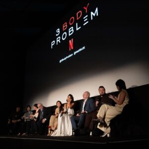 Zing Tsjeng Instagram - Feel SO fortunate to have been invited to host the UK launch of 3 Body Problem, a big mind-bending piece of sci-fi telly that also features some of the finest ESEA acting talent around. Thank you to @milkteafilms @netflixuk and the most all-star panel I’ve ever moderated: Benedict Wong, Jess Hong, Zine Tseng, Liam Cunningham, John Bradley, Eiza Gonzalez, Alex Sharp and Sir Jonathan Pryce, who doesn't have IG because he's far too classy for that.

Also I'd like to apologise to the very lovely Oxford physicist I met for running off to take "the floor is lava" selfies in the immersive room, thereby ruining all the intellectual cred I gained by telling the audience I read the trilogy in three days – but hey, a girl's gotta do what a girl's gotta do.

Anyway, tell me what you think of the show and your #3BP ~theories for where it’s going next 👁️✧˖ °🚀*ੈ.๋࣭ ⭑ ⸝⸝🪐༘⋆💫