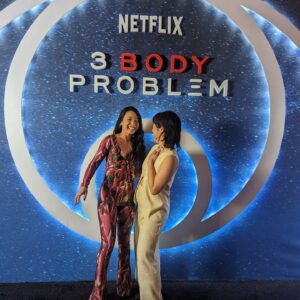 Zing Tsjeng Instagram - Feel SO fortunate to have been invited to host the UK launch of 3 Body Problem, a big mind-bending piece of sci-fi telly that also features some of the finest ESEA acting talent around. Thank you to @milkteafilms @netflixuk and the most all-star panel I’ve ever moderated: Benedict Wong, Jess Hong, Zine Tseng, Liam Cunningham, John Bradley, Eiza Gonzalez, Alex Sharp and Sir Jonathan Pryce, who doesn't have IG because he's far too classy for that.

Also I'd like to apologise to the very lovely Oxford physicist I met for running off to take "the floor is lava" selfies in the immersive room, thereby ruining all the intellectual cred I gained by telling the audience I read the trilogy in three days – but hey, a girl's gotta do what a girl's gotta do.

Anyway, tell me what you think of the show and your #3BP ~theories for where it’s going next 👁️✧˖ °🚀*ੈ.๋࣭ ⭑ ⸝⸝🪐༘⋆💫