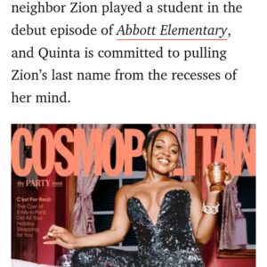 Zion Broadnax Instagram - I am over the moon this morning thank you for sharing your featured interview with @quintab in #cosmopolitan magazine @speakpatrice (thank you for the ❤️) you are so talented. I am honored that I was even a topic in the room with you and Quinta . and Quinta remembered my First AND  last name? That is dope. all the kids she works with and you remembered me? I am Currently on set early call time and you started my day off with a BIG smile.  @speakpatrice and @quintab inspired me !  Thank you for your support and pouring sunshine in my day. #quintabrunson #cosmopolitanmagazine #zionbroadnax #patricespeaks #supportingyoungactors #payitforward #younghollywood #graditude #abbottelementary #abcnetwork #transfoemersearthspark #dayshift