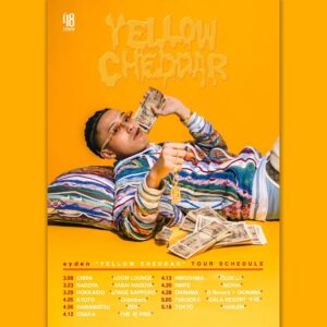 eyden Instagram - eyden 1st ALBUM
🧀YELLOW CHEDDAR🧀
ツアー情報解禁！！

1st ALBUM “ YELLOW CHEDDAR” 
リリースしたeydenが全国11ヶ所を巡るツアーを決行🤝🙏
随時詳細発表させて頂きます！