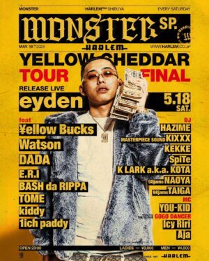 eyden Instagram - 今週末💛5/18🧀
イェロチェダツアーファイナル in @clubharlem 
みんな遊び来てください🙇‍♂️🧀