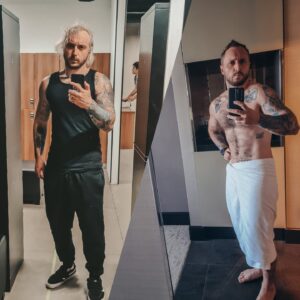 Андрей Старый Instagram - Выбираем где я лучше выгляжу: с волосами или без.)
По фоткам: слева если я не ошибаюсь это январь, за это время я скинул 10кг и немного сдулся. Это особенно видно по бицухе. Но лично мне нравится правая, рельеф все же решает больше чем габариты.