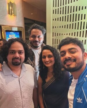 Abhay Jodhpurkar Instagram - About last night! 🩵💛✨

At the premiere of #GharatGanpati 💜💙✨

Kudos to the entire cast and crew for creating this beautiful labour of love that oozes out of family values and addresses  some giant issues with ease! Congratulations @navjyot_bandiwadekar for this beautiful film! 

Big congratulations @sanket.sane it’s a beautiful start to your own legacy! And I am extremely happy to be a part of your music!  Loved the score too! Here’s to many more! ♥️🥂

From shooting music videos to random chill sessions, we have come a long way @dp_shellysharma and I am so proud of you! We finally have a project together that’s OUT and cheers to that! 😅🥂😘

Last but not the least, every single person who is associated with the project… Loads of love to you all! ❤️

#GharatGanpati will be out in the theatres from the 26th of July! So go watch it with your family and loved ones! 🧑‍🧑‍🧒‍🧒💕

@navjyot_bandiwadekar @nikifying @bhushan_pradhan ashvinibhave @ajinkkyadeo @panorama_studios @navigns @kumarmangatpathak @abhishekpathakk @namratabandiwadekar @gaurisiddheshchoudhary @chhatwanimurli @sandy_navigns @ashwiniparanjape @rupeshbane_0011 @paritelang @shubhangi.latkar.official @shubhangi.gokhale.18 @sushama.deshpande @ashishpathode #SanjayMone #SharadBhutadia @sameer_khandekar_official @divyalaxmi_cgm @_rajasssss_ @sanket.sane @abhayjodhpurkar @sameer_no1 @rahulchecks82 @believemusicindia

#घरतगणपती #bappamorya