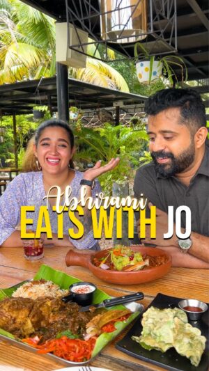 Abhirami Suresh Instagram - 💃🏻Abhirami eats with Jo🕺🏻

Presenting a new series where one of your beloved artist takes me to their favourite spot and we both enjoy their favourite dishes. This is a fun filled series with lots of conversations and laughter!

Today @ebbietoot joins me for lunch at @uutopianjournal 

#abhiramisuresh #ebbietoot #cafeuutopia #amruthasuresh #cafesofinsta #viralmalayalam #explorepage #malayalamfunnyvideos #malayalammemes #eatlikejo

Stories by eatlikejo 🤍