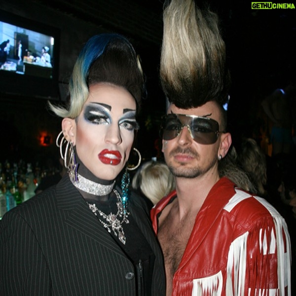 Acid Betty - 5.6K Likes - I met a guy at every @misssherryvine show who quickly became one of my dearest and best friends. I'll never forget the day I saw his faux hawk, and I thought to myself, 'I want to wear that and dress up with you next week.' That moment marked the beginning of what is now known as Acid Betty (there’s a photo him putting me in his first hawk piece, I was LIVING!).
Marec was not only my personal hairdresser but also my closest friend and the ultimate party companion. He taught me everything I know about hair and is the creator of my signature mohawk and wiglets, as I fondly call them.
Getting older has its challenges, but perhaps the toughest part is losing the friends and companions who have been with us through the years. I used to take photos like crazy before cameras were part of our phones (haha), and I've dug up some early snapshots of us. Those were the days when we'd experiment with hair and makeup and parade around the clubs like a couple of wild fools!
Marec, I miss you more than words can express. You will always be in my heart, and I'll forever cherish the memories we created together. I love you, Acid Sharek!