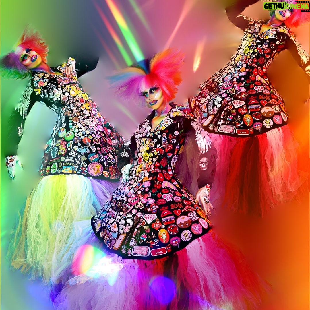 Acid Betty - 854 Likes - Photoshop AI unleashed chaos: Acid Betty caught in a 90's rainbow pride typhoon, proudly rocking fan-delivered patches, badges, and pins on the most vibrant coat ever! 🌈💥
Get ready for a nostalgic blast of pride! 🌀🌈💊☠️ Smells like Pride spirit is in the air!
Get ready to scroll through my baffling attempts at other AI-generated images. Brace yourself for a WTF-level of mind-bendingly terrible creativity! 😱🎨🙈